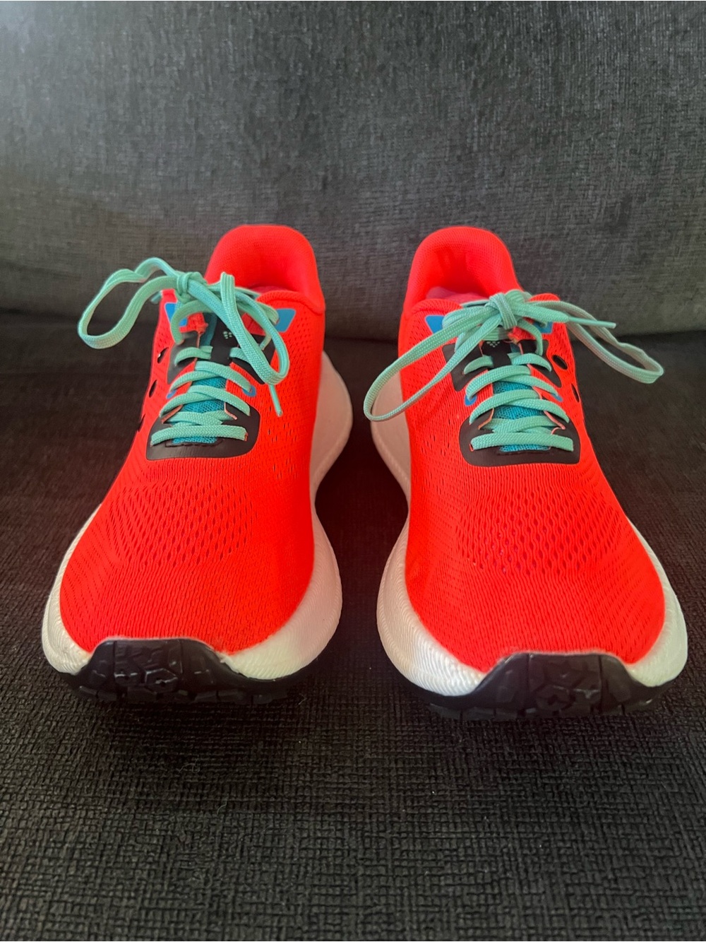 Craft Men's Athletic Shoes in Bright Red with Teal Laces